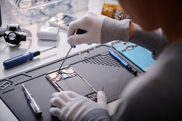 Technicus repareert smartphone